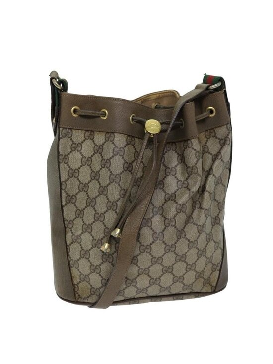 GUCCI Handbags - Authentic GUCCI Web Sherry Line GG Supreme Shoulder Bag Beige Red 41 02 034